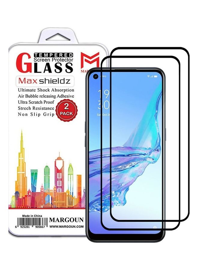 MARGOUN 2 Pack For Oppo A53 Screen Protector Tempered Glass Full Glue Back Side Black - Image 1
