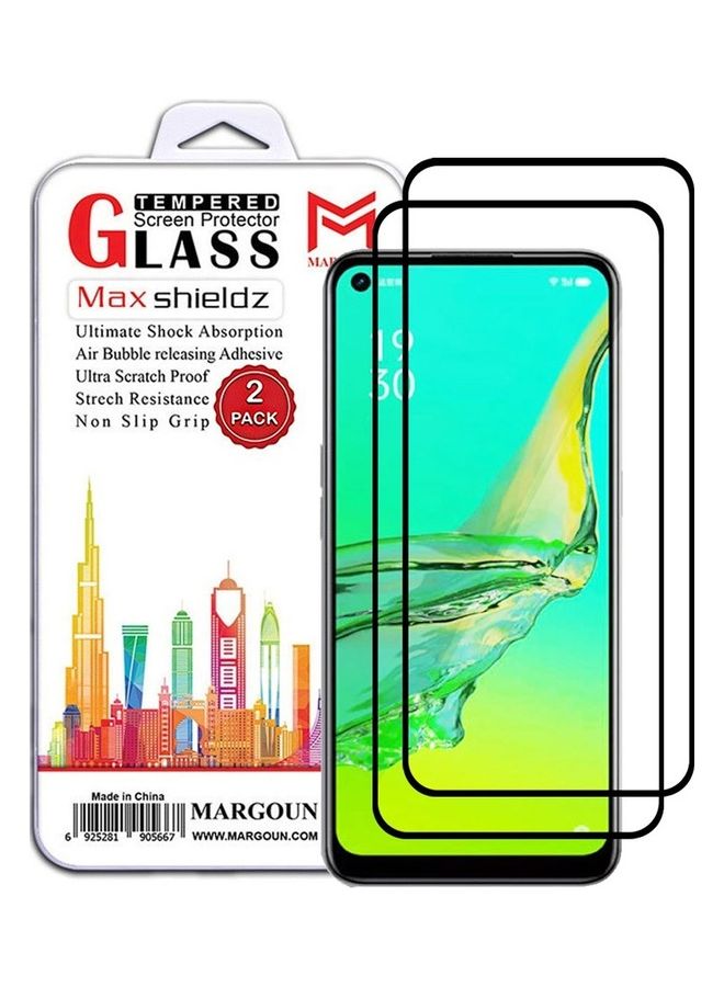 MARGOUN 2 Pack For Oppo A11s Screen Protector Tempered Glass Full Glue Back Side Black - Image 1