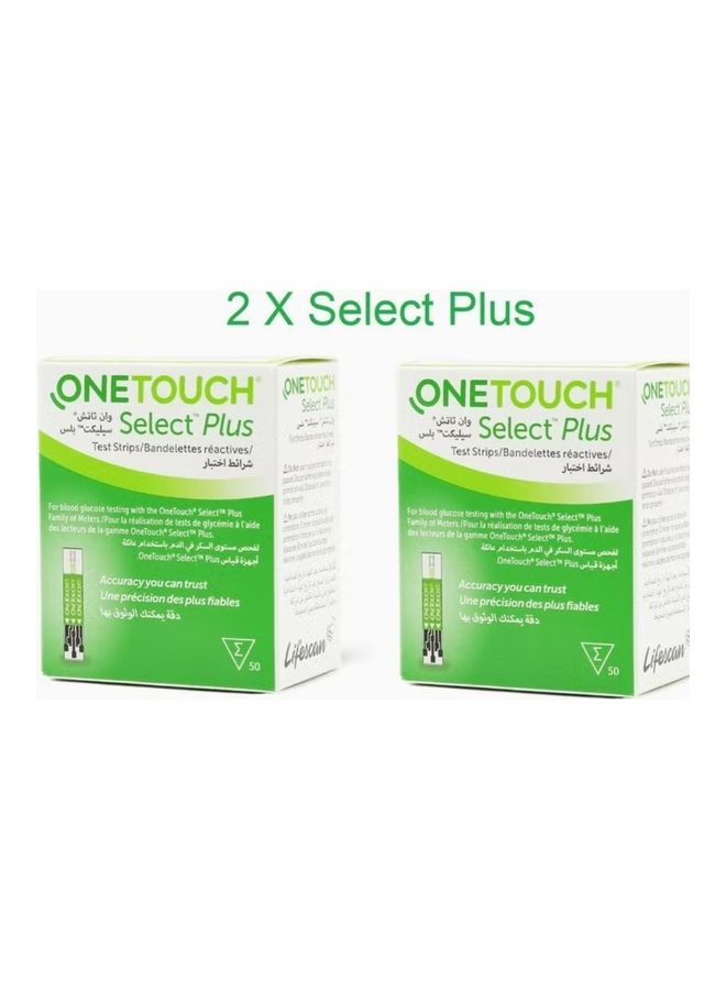 One Touch - 2 Pcs Of Select Plus Blood Glucose Test Strips Pack of 50 * 2 - Image 1