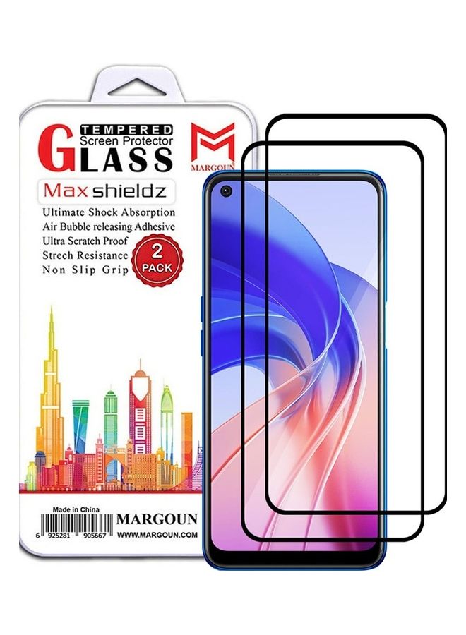 MARGOUN 2 Pack For Oppo A55 Screen Protector Tempered Glass Full Glue Back Side Black - Image 1