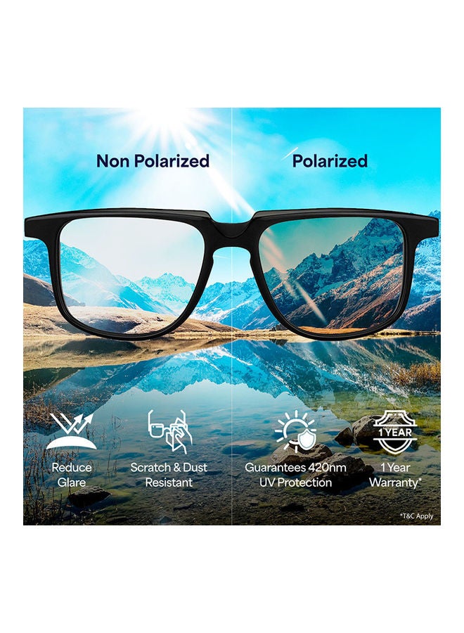 VINCENT CHASE Unisex Polarized Rectangular Sunglasses - VC S13118 - Lens Size: 57Mm - Image 5