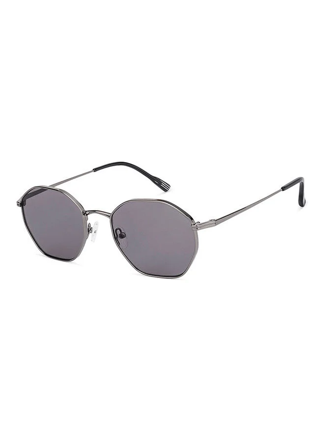 John Jacobs John Jacobs Gunmetal Grey Full Rim Hexagonal Medium (Size-53) Sunglasses