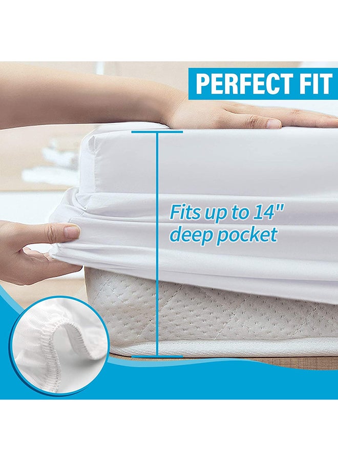Hotel Linen Klub - 100% Waterproof Mattress Protector - Cotton Terry White, Ultra Soft Fitted Bed Protector, 180x200cm Cotton White - Image 1