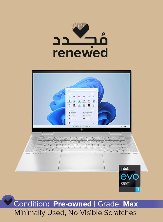 HP - Renewed - ENVY X360 Laptop With 15.6-Inch Touch Screen Display,Core i5/12th Gen/8GB RAM/256GB SSD/Windows 11 English Silver - Image 1