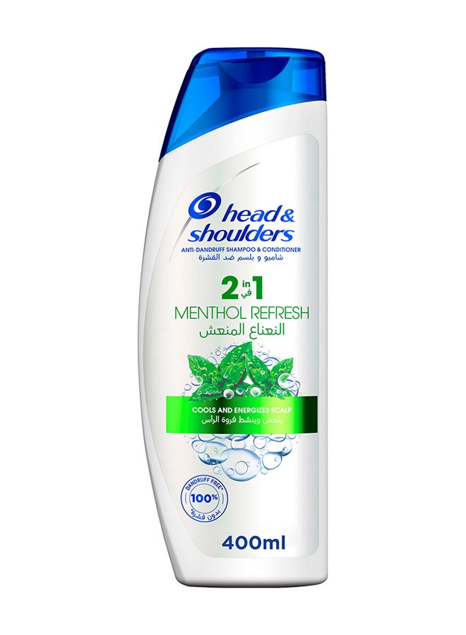 2In1 Menthol Refresh Anti-Dandruff Shampoo And Conditioner For Itchy Scalp 400ml