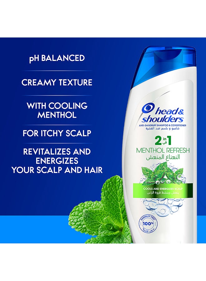 2In1 Menthol Refresh Anti-Dandruff Shampoo And Conditioner For Itchy Scalp 400ml