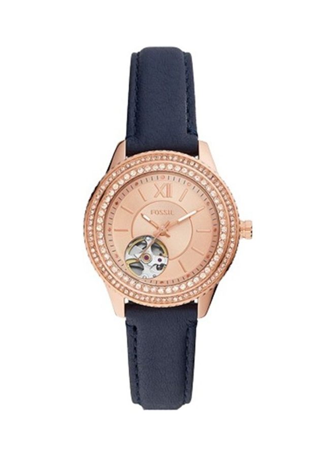 FOSSIL Women's Analog Round Shape Leather Wrist Watch ME3212 - 34 Mm  - Image 1