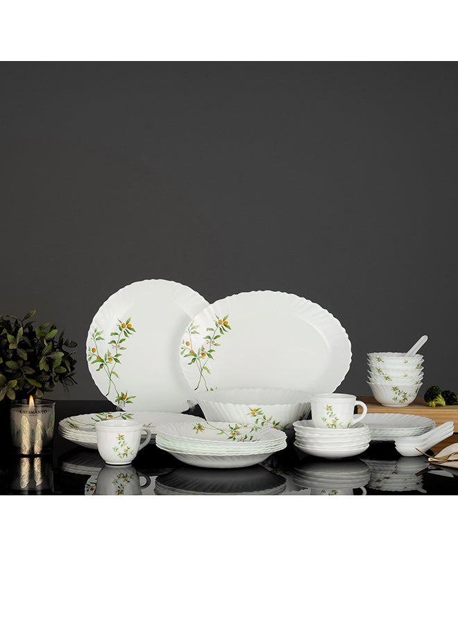 رويال فورد Pack Of 44 Opalware Orange Blossom Dinner Set, Orange Blossom 37cm - Image 2