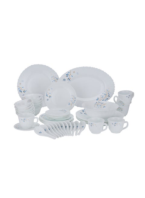 50 Pcs Opalware Dinner Set, RF10202 | Assorted Design | Lightweight, Beautiful Design Opal Dishes Sets Service for 6 Purple Purple