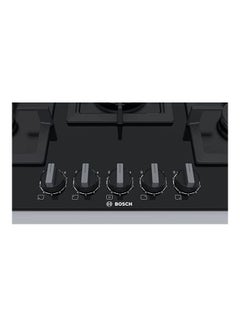 BOSCH Built In Hub Series 6 75 Cm Tempered Glass 5 Separated Burners Pan Supports Elongated Cast Iron With Rubber Feet Double Crown Middle Burner Nine Precisely Defined Power Levels PPQ7A6B20 Black  - Image 3