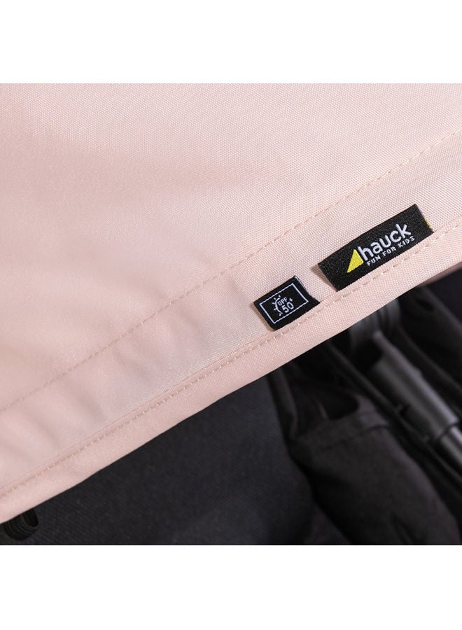 hauck Sun Canopy For Double Pushchair Swift X Duo, Upf 50 +, 3 Zones With Ventilation Outlets, Individual Summer Look, Easy To Install - Rose  - Image 4