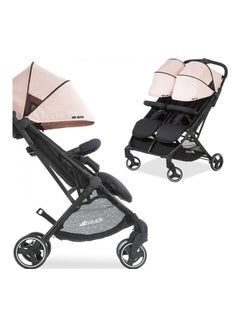 hauck Sun Canopy For Double Pushchair Swift X Duo, Upf 50 +, 3 Zones With Ventilation Outlets, Individual Summer Look, Easy To Install - Rose  - Image 5