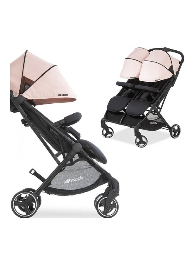 hauck Sun Canopy For Double Pushchair Swift X Duo, Upf 50 +, 3 Zones With Ventilation Outlets, Individual Summer Look, Easy To Install - Rose  - Image 5