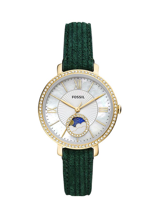 FOSSIL Women's Analog Round Shape Leather Wrist Watch ES5244 - 36 Mm  - Image 1