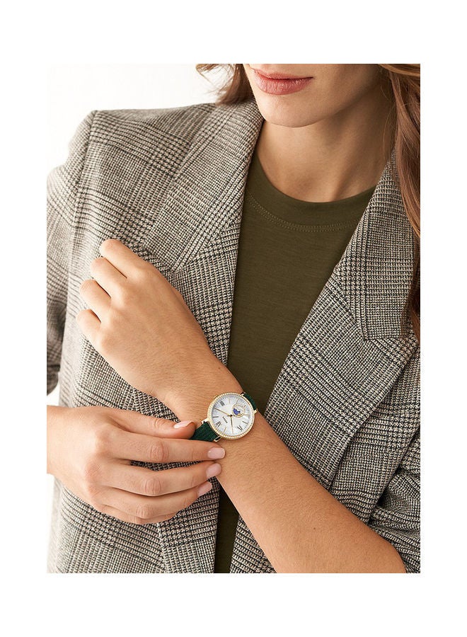 FOSSIL Women's Analog Round Shape Leather Wrist Watch ES5244 - 36 Mm  - Image 4