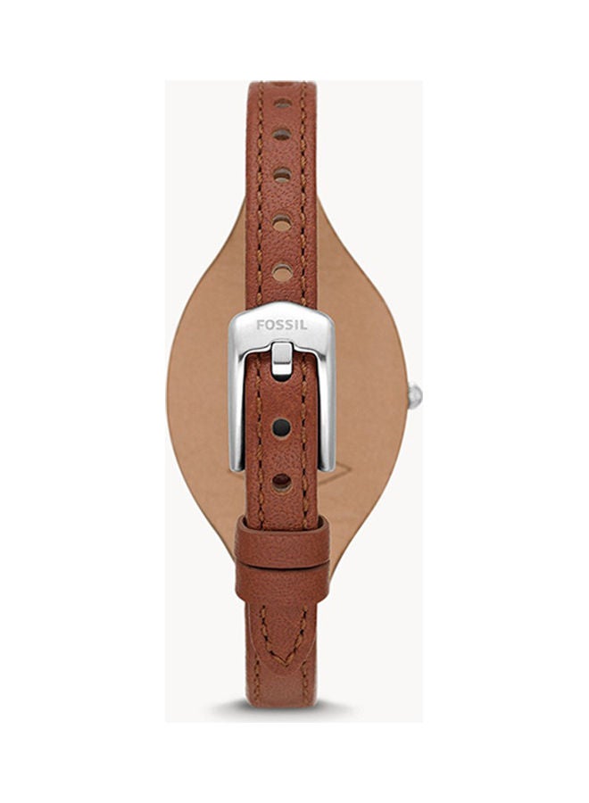 FOSSIL Women's Analog Round Shape Leather Wrist Watch ES5205 - 28 Mm  - Image 2