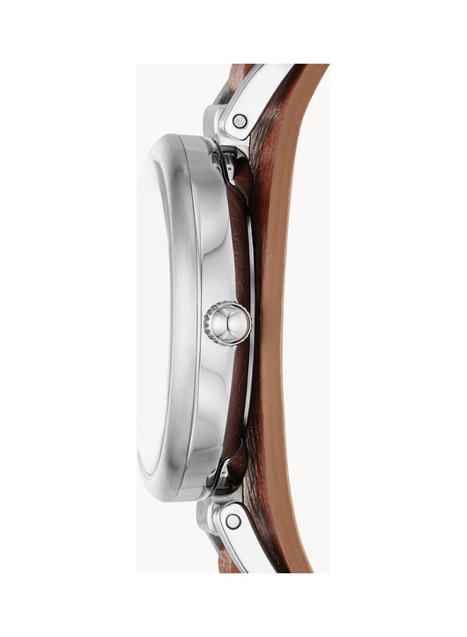 FOSSIL Women's Analog Round Shape Leather Wrist Watch ES5205 - 28 Mm  - Image 3