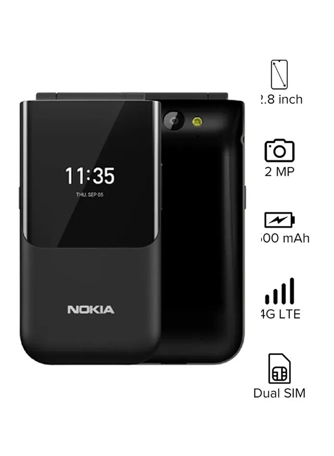NOKIA - 2720 Flip Dual SIM Black 4GB 512MB RAM 4G LTE - Image 1