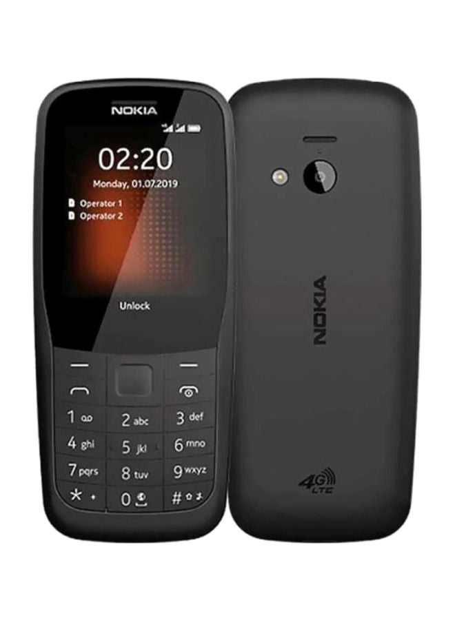نوكيا هاتف نوكيا 220 لون أسود بذاكرة داخلية سعة 24 ميجابايت يدعم تقنية 4G LTE  - Image 1
