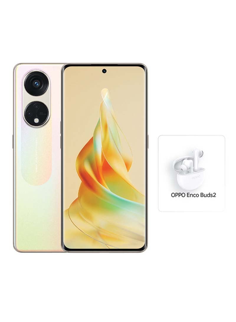 OPPO - Reno 8T Dual SIM Sunrise Gold 8GB RAM 256GB 5G with Oppo Enco Buds 2 - Middle East Version - Image 1