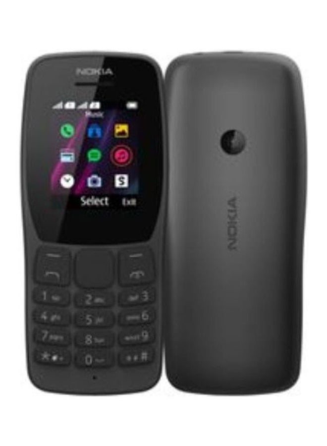 نوكيا - هاتف 110 ثنائي الشريحة بذاكرة داخلية 10 ميجابايت ويدعم تقنية 4G بلون أسود - Image 1