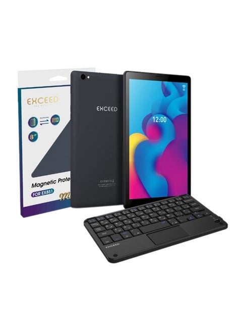 EX8S1 Magna Tablet 8-Inch Black 3GB RAM 32GB 4G LTE Wi-Fi With Magnetic Protect Case Keyboard And Keyboard