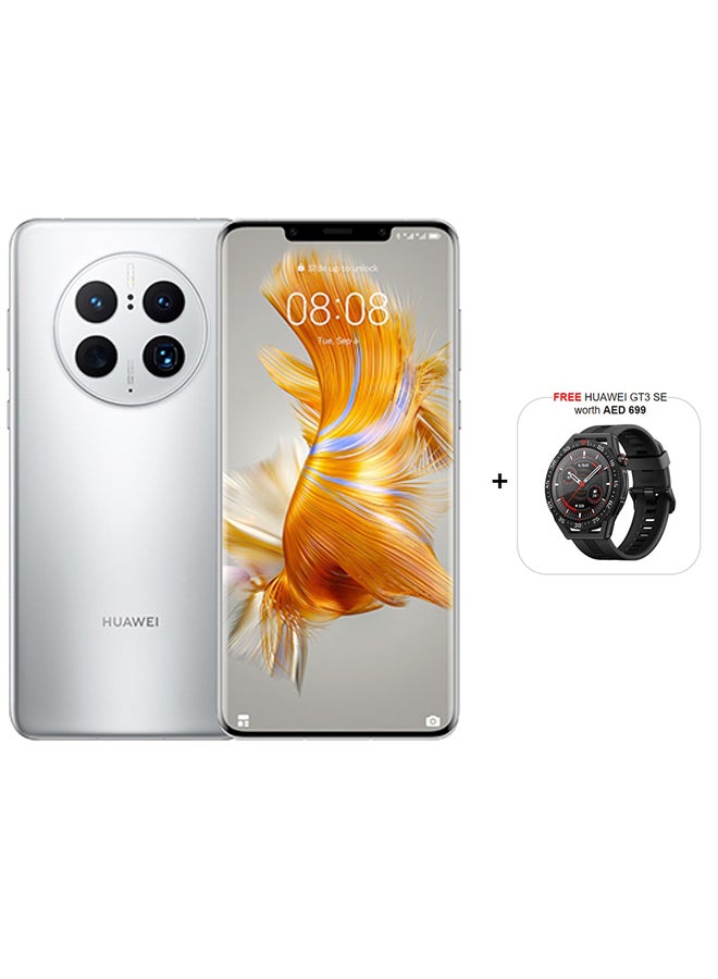 HUAWEI - Mate 50 Pro Dual SIM Silver 8GB RAM 256GB with GT3 SE Smartwatch - Middle East Version - Image 1