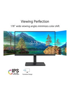 أسوس شاشة 23.8 بوصة 1080 بكسل (VA24EQSB) - دقة عالية كاملة، IPS، 75 هرتز، مكبرات صوت مدمجة، العناية بالعين، ضوء أزرق منخفض، خالية من الوميض، قابلة للتركيب على VESA، تعديل الارتفاع، بدون إطار، DisplayPort، HDMI، VGA، USB Hub  - Image 3