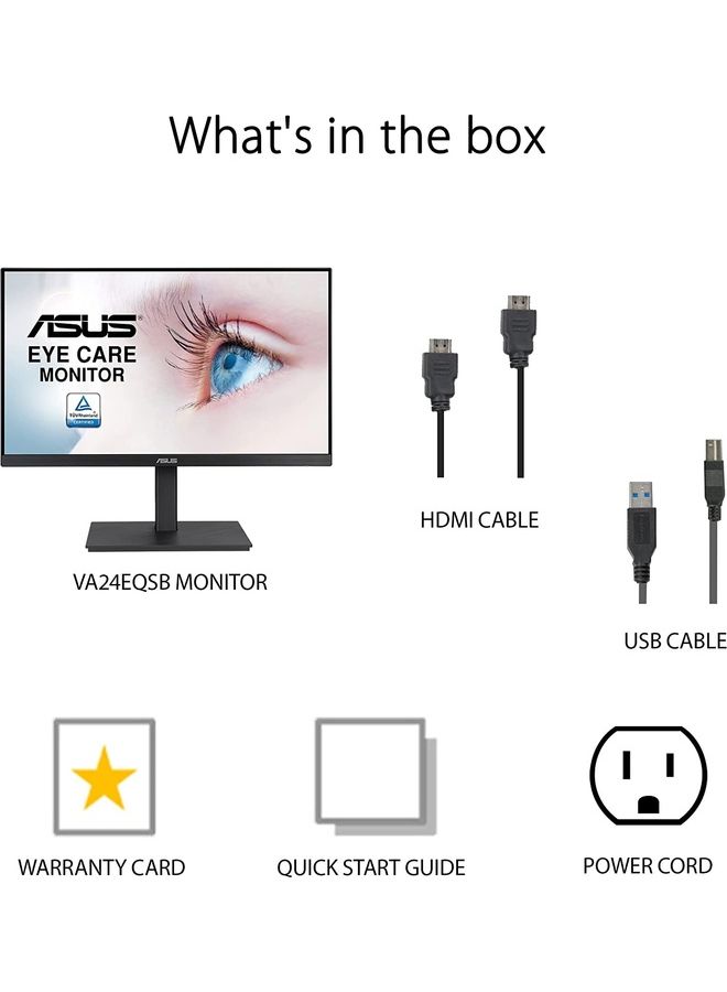 23.8 Inch 1080P Monitor (VA24EQSB) - Full HD, IPS, 75Hz, Built-in Speakers, Eye Care, Low Blue Light, Flicker Free, VESA Mountable, Height Adjustment, Frameless, DisplayPort, HDMI, VGA, USB Hub Black - v1686666678/N53413545A_7