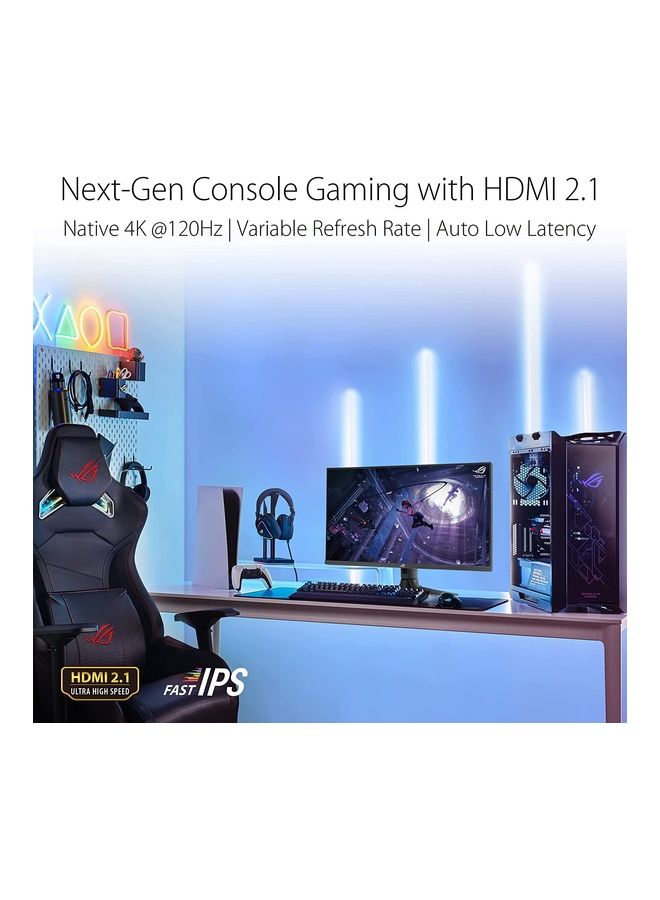 32 inch ROG Strix HDMI 2.1 DSC Gaming Monitor (XG32UQ) - 4K UHD (3840 x 2160), Fast IPS, 160Hz, 1ms, G-SYNC compatible, FreeSync Premium Pro, DisplayPort, USB, HDMI, DisplayHDR600, Variable Overdrive Black