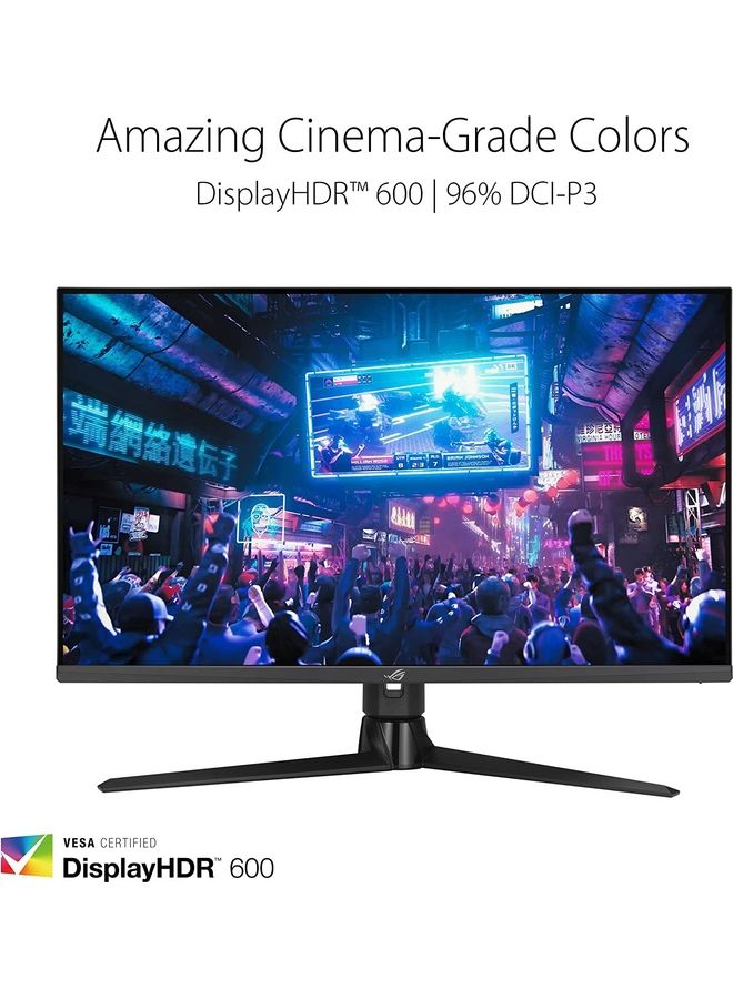 32 inch ROG Strix HDMI 2.1 DSC Gaming Monitor (XG32UQ) - 4K UHD (3840 x 2160), Fast IPS, 160Hz, 1ms, G-SYNC compatible, FreeSync Premium Pro, DisplayPort, USB, HDMI, DisplayHDR600, Variable Overdrive Black