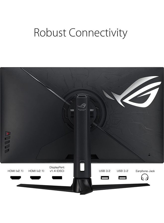 32 inch ROG Strix HDMI 2.1 DSC Gaming Monitor (XG32UQ) - 4K UHD (3840 x 2160), Fast IPS, 160Hz, 1ms, G-SYNC compatible, FreeSync Premium Pro, DisplayPort, USB, HDMI, DisplayHDR600, Variable Overdrive Black