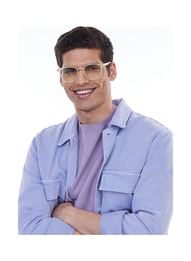 Lenskart Blu - Hustlr | Peyush Bansal Glasses For Eye Protection From Digital Screens | Computer Glasses With Blue Cut And UV Protection | Lightweight Specs Zero Power | Medium | Sand Dune - Image 1