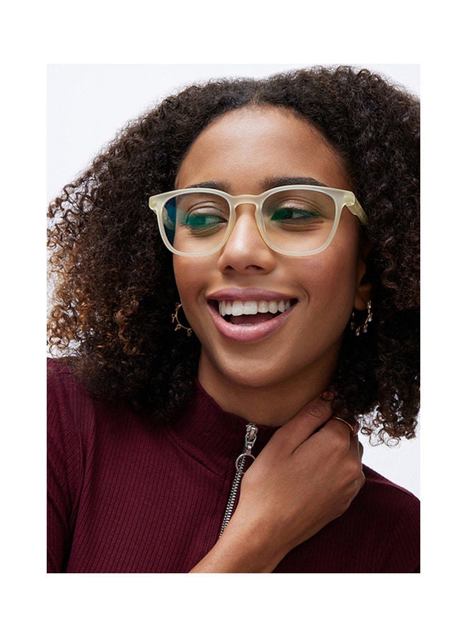 Lenskart Blu - Hustlr | Peyush Bansal Glasses For Eye Protection From Digital Screens | Computer Glasses With Blue Cut And UV Protection | Lightweight Specs Zero Power | Medium | Sand Dune - Image 1