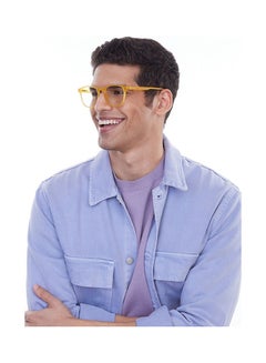 Lenskart Blu Hustlr | Peyush Bansal Glasses For Eye Protection From Digital Screens | Computer Glasses With Blue Cut, Anti Glare And UV Protection | Lightweight Specs Zero Power | Medium | Amber  - Image 4