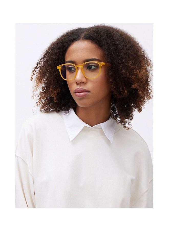 Lenskart Blu Hustlr | Peyush Bansal Glasses For Eye Protection From Digital Screens | Computer Glasses With Blue Cut, Anti Glare And UV Protection | Lightweight Specs Zero Power | Medium | Amber  - Image 5