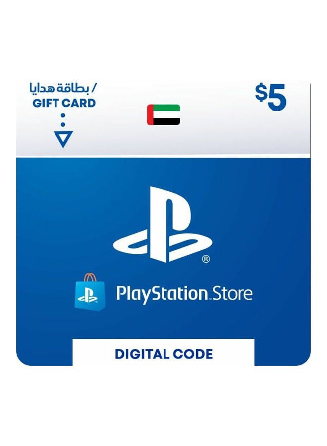 سوني بطاقة هدايا بلاي ستيشن الإمارات العربية المتحدة بقيمة 5 دولار أمريكي 