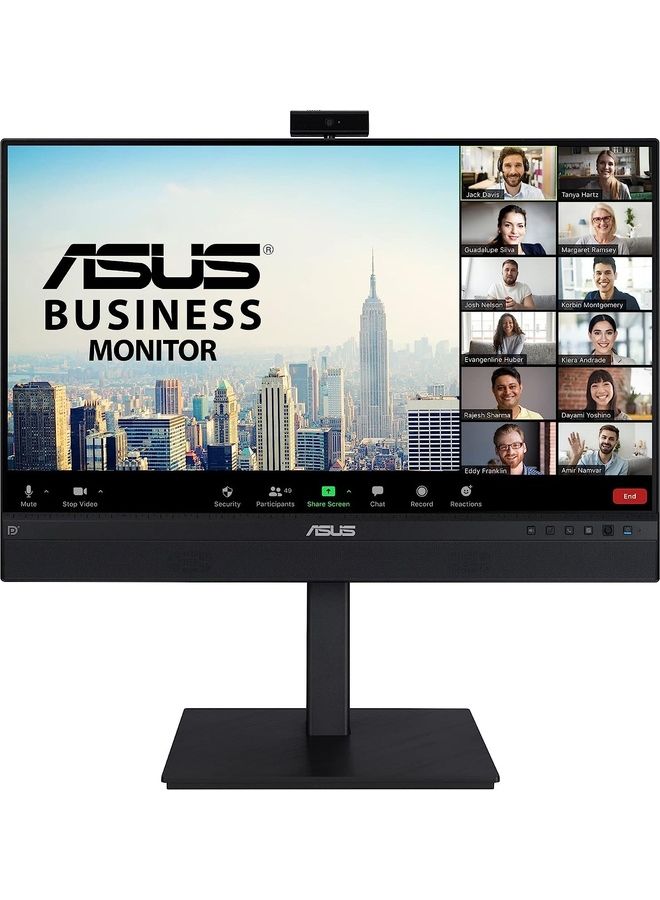 ASUS 23.8 Inch 1080P Video Conferencing Monitor - Full Hd, Ips, Built-In Adjustable 2Mp Webcam, Ai Noise-Canceling Mic, Eye Care, Usb-C Docking, Rj45, Height Adjustable, Hdmi, Zoom Certified Black - Image 1
