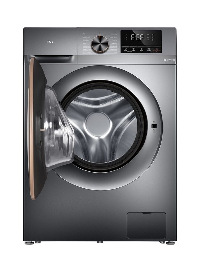 Direct Drive Front Loading Washing Machine, 1200 Rpm 15 Programs, Fully Automatic Washer With Inverter Motor, Led Display, Delay Start And Child Lock, 5 Stars Rating 10 kg P210FLG Dark Grey