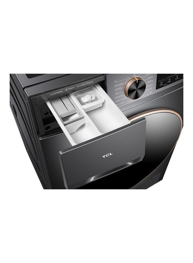 Direct Drive Front Loading Washing Machine, 1200 Rpm 15 Programs, Fully Automatic Washer With Inverter Motor, Led Display, Delay Start And Child Lock, 5 Stars Rating 10 kg P210FLG Dark Grey