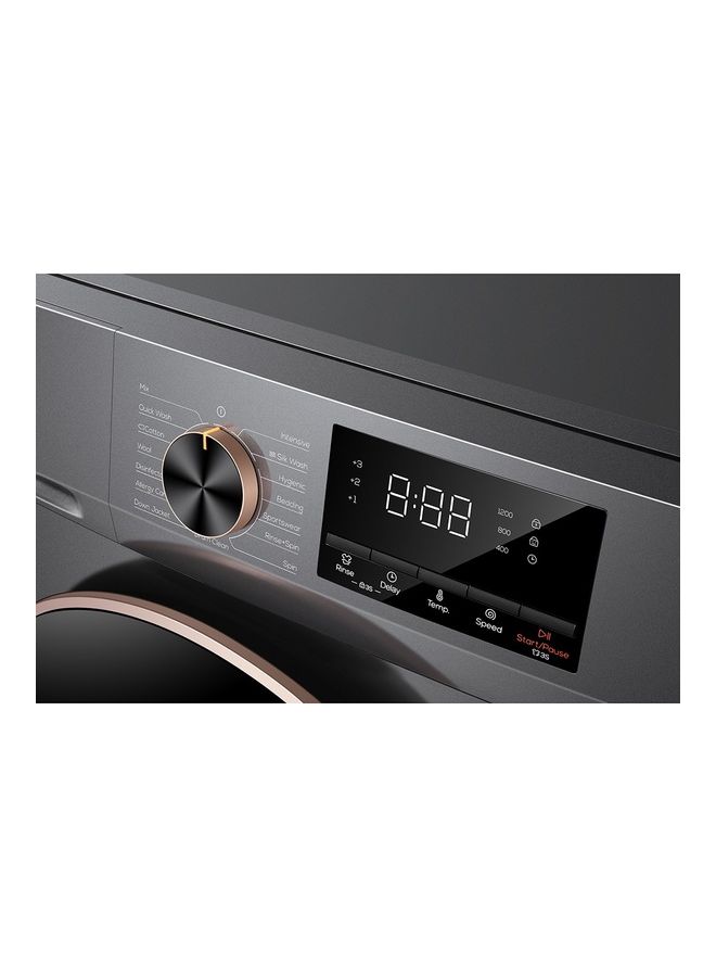 Direct Drive Front Loading Washing Machine, 1200 Rpm 15 Programs, Fully Automatic Washer With Inverter Motor, Led Display, Delay Start And Child Lock, 5 Stars Rating 10 kg P210FLG Dark Grey