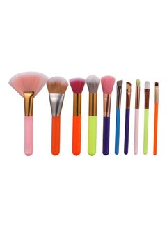 10 Piece Makeup Multi Use Brush Set Multicolour