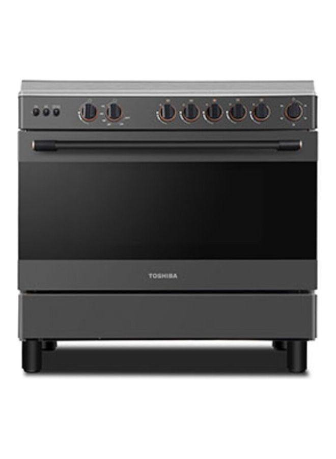 Toshiba 90 x 60 Cm Gas Range, 5 Burner With Fan Oven Size Italian TBA36LMG5G089KS Black silver - Image 1