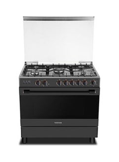 Toshiba 90 x 60 Cm Gas Range, 5 Burner With Fan Oven Size Italian TBA36LMG5G089KS Black silver  - Image 2