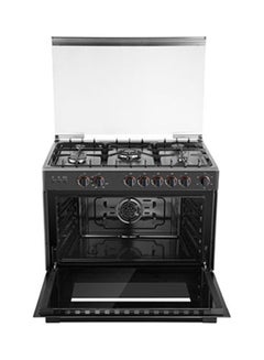 Toshiba 90 x 60 Cm Gas Range, 5 Burner With Fan Oven Size Italian TBA36LMG5G089KS Black silver  - Image 3