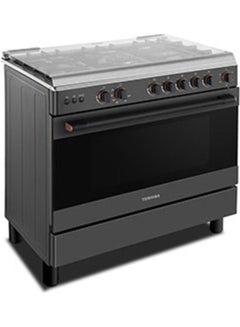 Toshiba 90 x 60 Cm Gas Range, 5 Burner With Fan Oven Size Italian TBA36LMG5G089KS Black silver  - Image 4