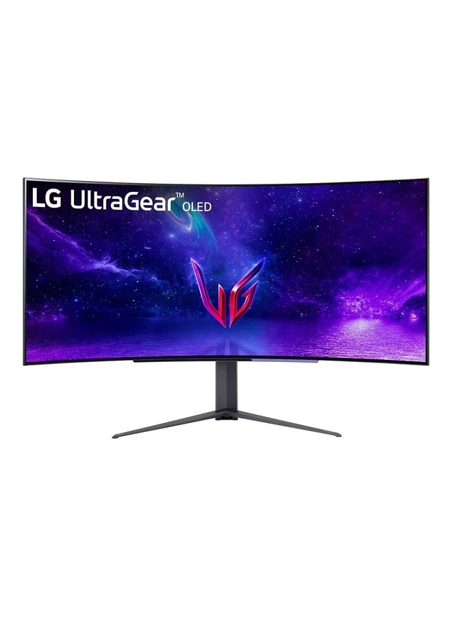 LG - LG 45GR95QE-B 45'' UltraGear WQHD OLED Curved Monitor, 240Hz Refresh Rate, 0.03ms Response Time, 21:9 Aspect Ratio, 1.07B Color Depth, 178º Viewing Angle, HDR 10, 45GR95QE-B Black - Image 1