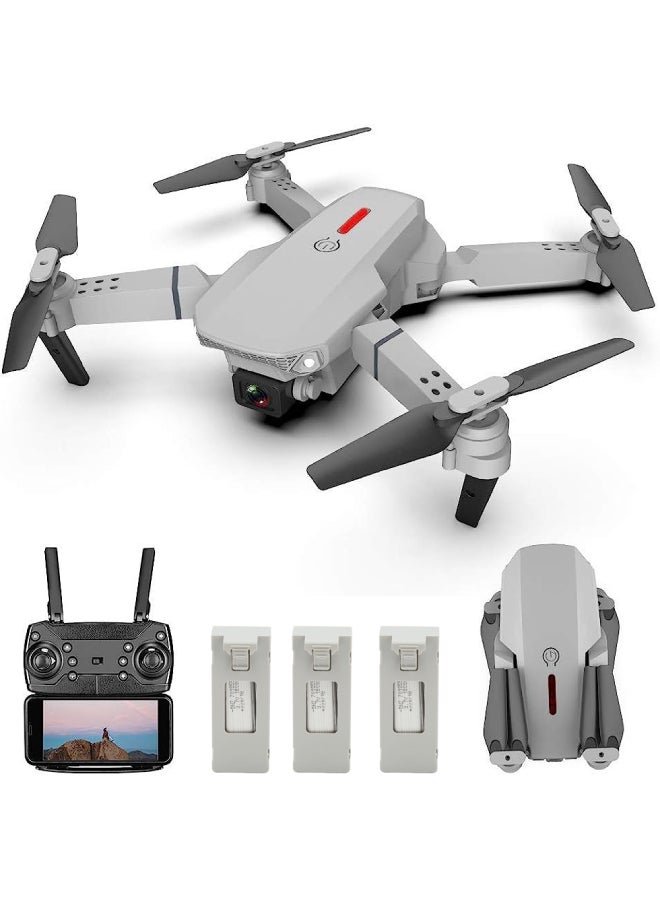 Generic - LS-E525 WiFi FPV 4K Camera Drone Headless Mode Dual Camera Drone 3 Batterires Silver Grey Suitable for Beginners and Kids - Image 1