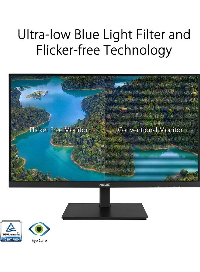 ASUS 27 Inch Monitor, 1080P Full Hd, 75Hz, Ips, Adaptive-Sync, Eye Care, Hdmi Displayport Vga Usb Hub, Frameless, Ergonomic Design, Vesa Wall Mountable Black - Image 3