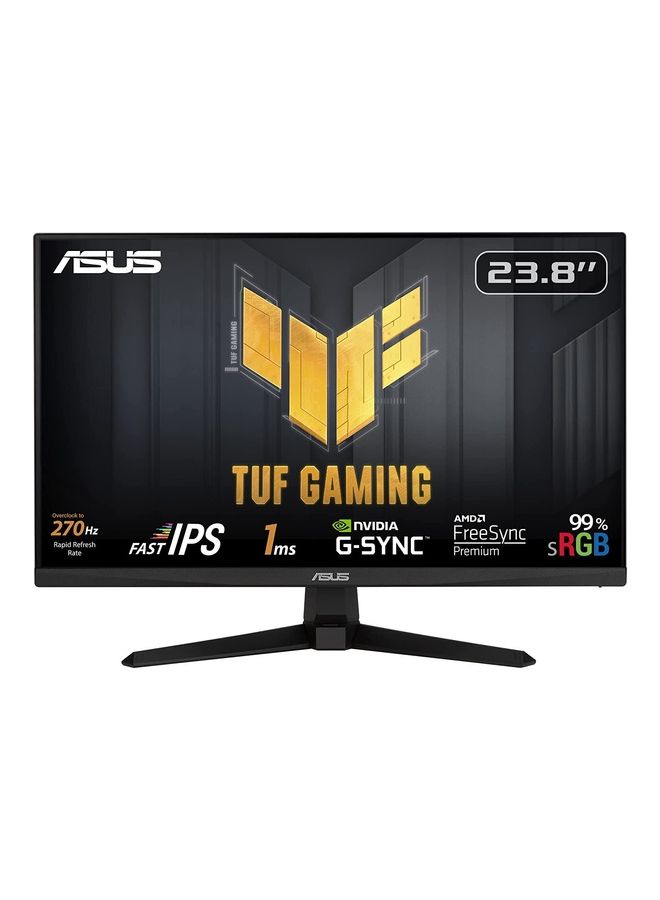 ASUS - TUF VG249QM1A Gaming Monitor, 24" FHD 1ms Fast IPS Display, 270Hz(OC) Refresh Rate, 2Wx2 Speakers, 99% sRGB, AMD FreeSync Premium & G-Sync Technology, 90LM06J0-B02370 Black - Image 1
